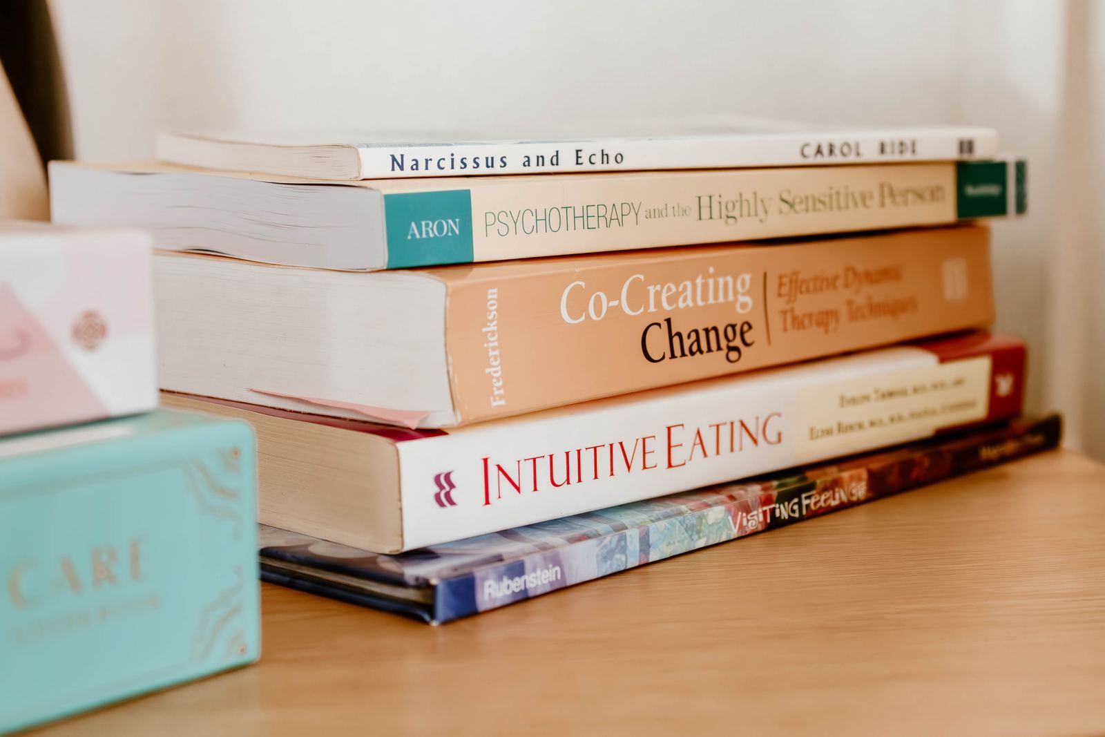 A stack of psychology books
